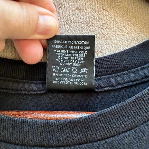 Men's Obey Black & White Graphic Short Sleeve Tee M - Picture 7 of 8